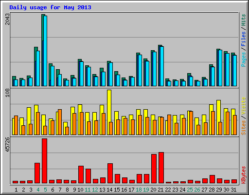 Daily usage for May 2013
