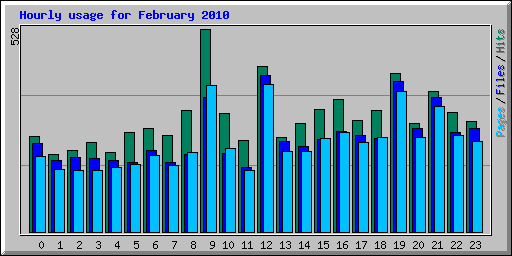Hourly usage for February 2010