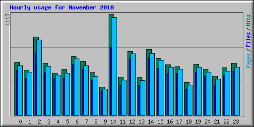 Hourly usage for November 2010