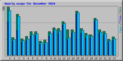 Hourly usage for December 2010