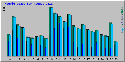 Hourly usage for August 2011