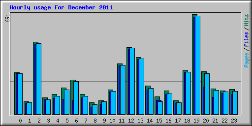 Hourly usage for December 2011