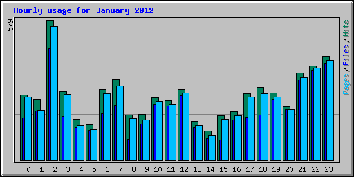Hourly usage for January 2012