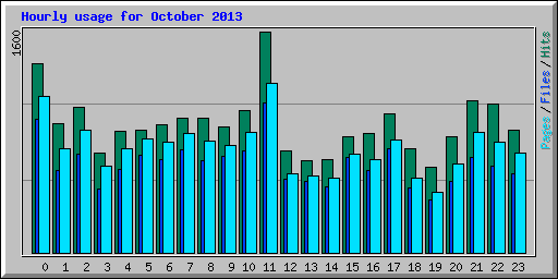 Hourly usage for October 2013