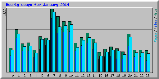 Hourly usage for January 2014