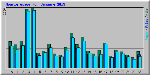Hourly usage for January 2015