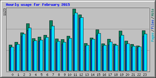 Hourly usage for February 2015
