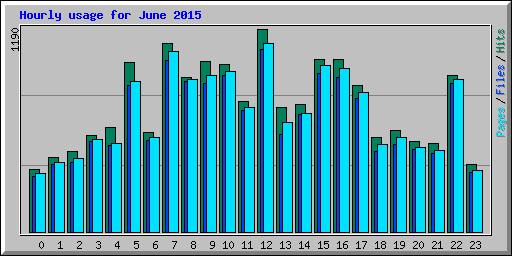Hourly usage for June 2015