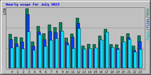 Hourly usage for July 2015