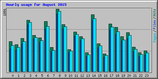 Hourly usage for August 2015