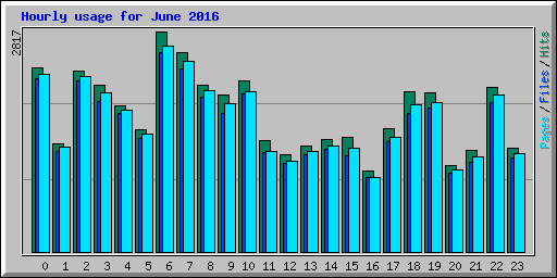 Hourly usage for June 2016