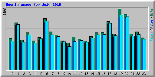 Hourly usage for July 2016