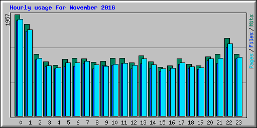 Hourly usage for November 2016