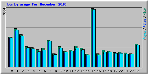 Hourly usage for December 2016