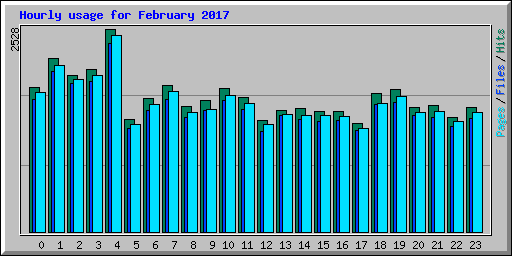 Hourly usage for February 2017
